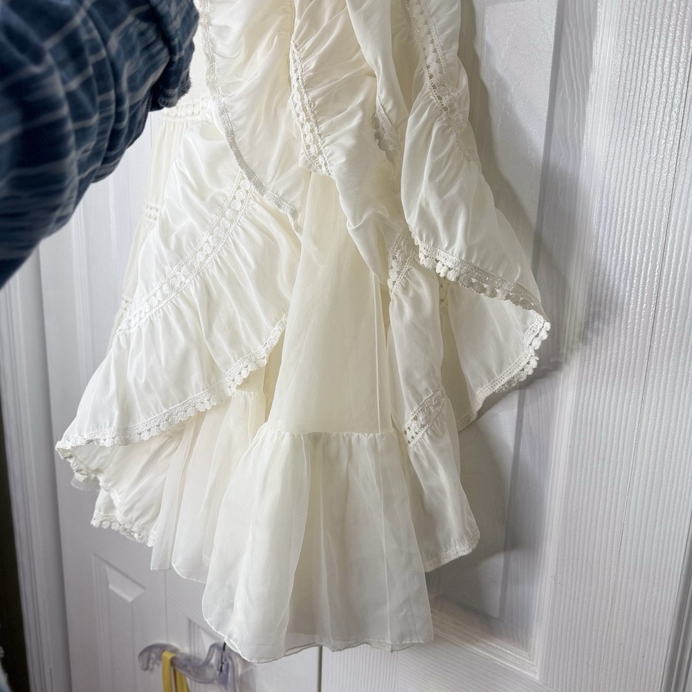 Vtg Barbizon Blendaire Batiste Beige Tiered Half Slip Skirt Petti Boff 14 16 XL - Picture 6 of 8